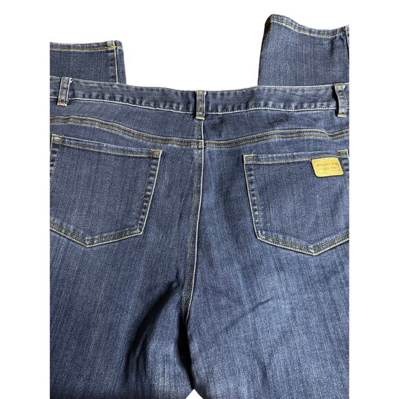 Michael Kors Straight Leg Jeans, Dark Wash Stretch Denim, Women's Plus Size 20W - Picture 2 of 6